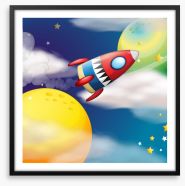 Rocket to the moon Framed Art Print 51316352