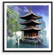 Buddhist temple in the mountains Framed Art Print 51401971