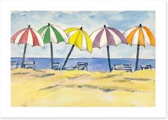 Umbrellas at the beach Art Print 51961528