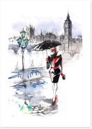 Strolling in the rain Art Print 52151691
