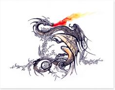 Chinese dragon flames Art Print 52270014