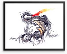Chinese dragon flames Framed Art Print 52270014