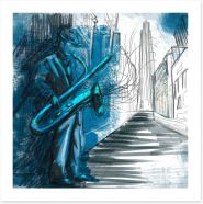 Sax player blues Art Print 52554166