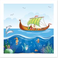Sailing over the reef Art Print 52661287