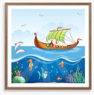 Sailing over the reef Framed Art Print 52661287