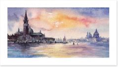 Watery sunset over Venice Art Print 52669800