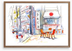 The little Japanese cafe Framed Art Print 52737090