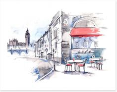 Cafe by the Thames Art Print 52737098