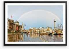 Trafalgar Square rainbow Framed Art Print 52937609