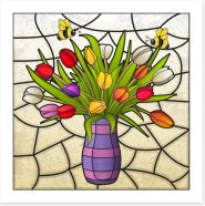 Stained glass tulips Art Print 52984722