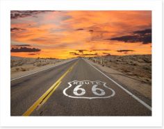 Route 66 sunrise Art Print 53081233