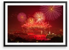 Spectacular Sydney fireworks Framed Art Print 53257557