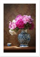 Peonies in a chinese vase Art Print 54150955