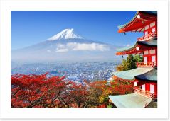 Mt. Fuji and Chureito Pagoda Art Print 54636376