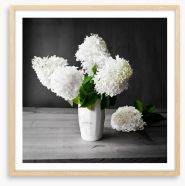 White hydrangea vase