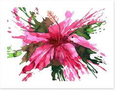 Hibiscus flower splash Art Print 55217521