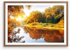 Autumn forest reflections Framed Art Print 55244592