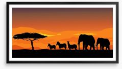 African safari at sunset Framed Art Print 55248732