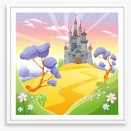 The castle on the hill Framed Art Print 55350599
