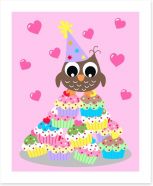 Birthday owl Art Print 55374327