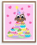 Birthday owl Framed Art Print 55374327