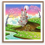 Spring blossom castle Framed Art Print 55420279
