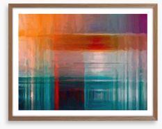 Orange on aquamarine Framed Art Print 55470795
