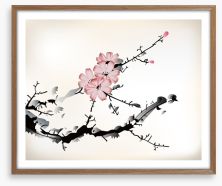 Plum blossom branch Framed Art Print 55506686