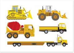 Trucks and diggers Art Print 56005639