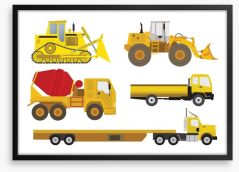 Trucks and diggers Framed Art Print 56005639
