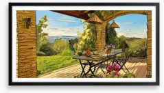 Lunching over the Tuscan hills Framed Art Print 56448579