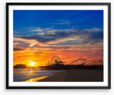 Santa Monica sunset Framed Art Print 56497318