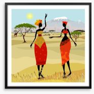 African women on the plains Framed Art Print 56639922