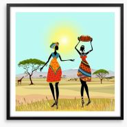 African women on the plains Framed Art Print 56640059