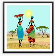 African women on the plains Framed Art Print 56640075