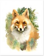Fox and fir Art Print 57186408