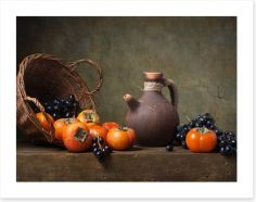 Persimmons and grapes Art Print 57583007