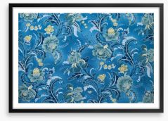 Brocade in blue Framed Art Print 57758734