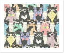 Hipster cats Art Print 58024892