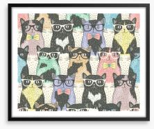 Hipster cats Framed Art Print 58024892