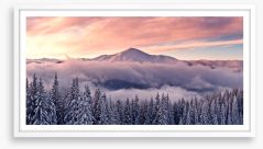 Soft mountain sunrise Framed Art Print 58042395