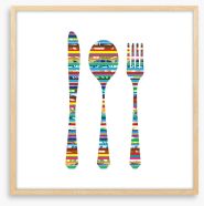Colourful cutlery Framed Art Print 58174636