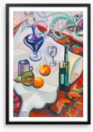 Still life with violet decanter Framed Art Print 58282513