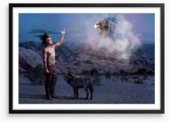 Legend of the wolf and eagle Framed Art Print 58700686