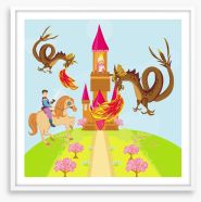 Knights and Dragons Framed Art Print 58814157