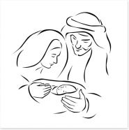 Nativity with holy family Art Print 58857462