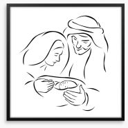 Nativity with holy family Framed Art Print 58857462