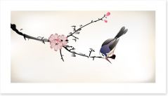 Pink blossom bird Art Print 59286655