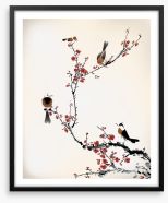 Red blossom birds Framed Art Print 59287052
