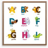 Alphabet animals - A to I Framed Art Print 59609431